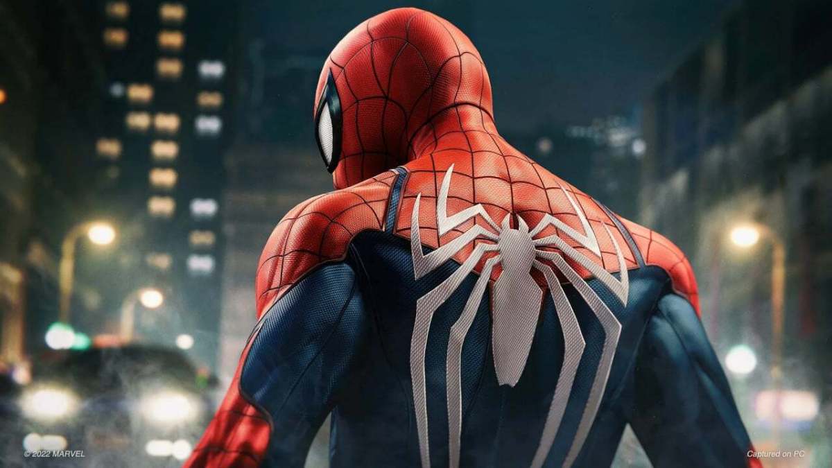 insomniac games spider-man staring at the ground