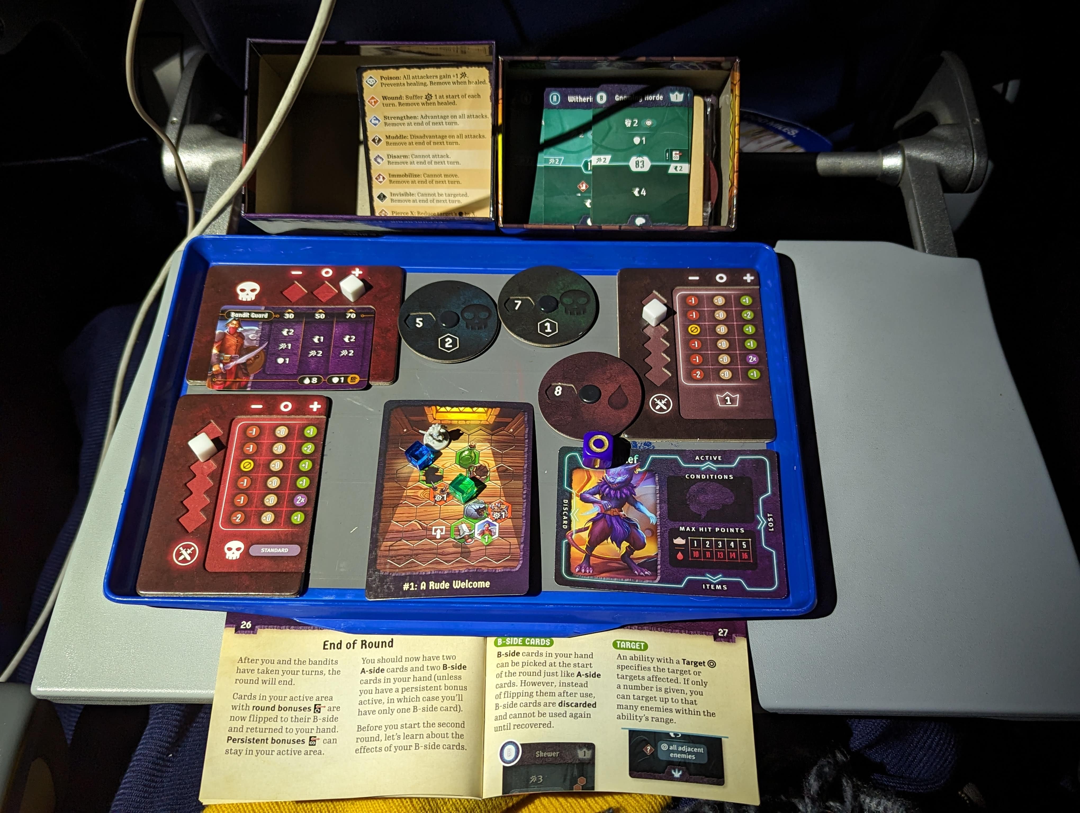 How does Gloomhaven: Buttons & Bugs fare as an in-flight experience?