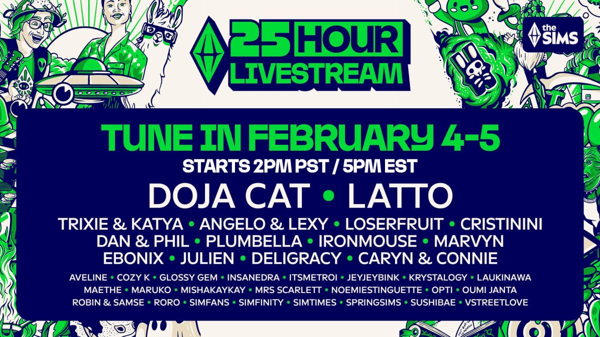 sims 2 5 hour livestream guest lineup